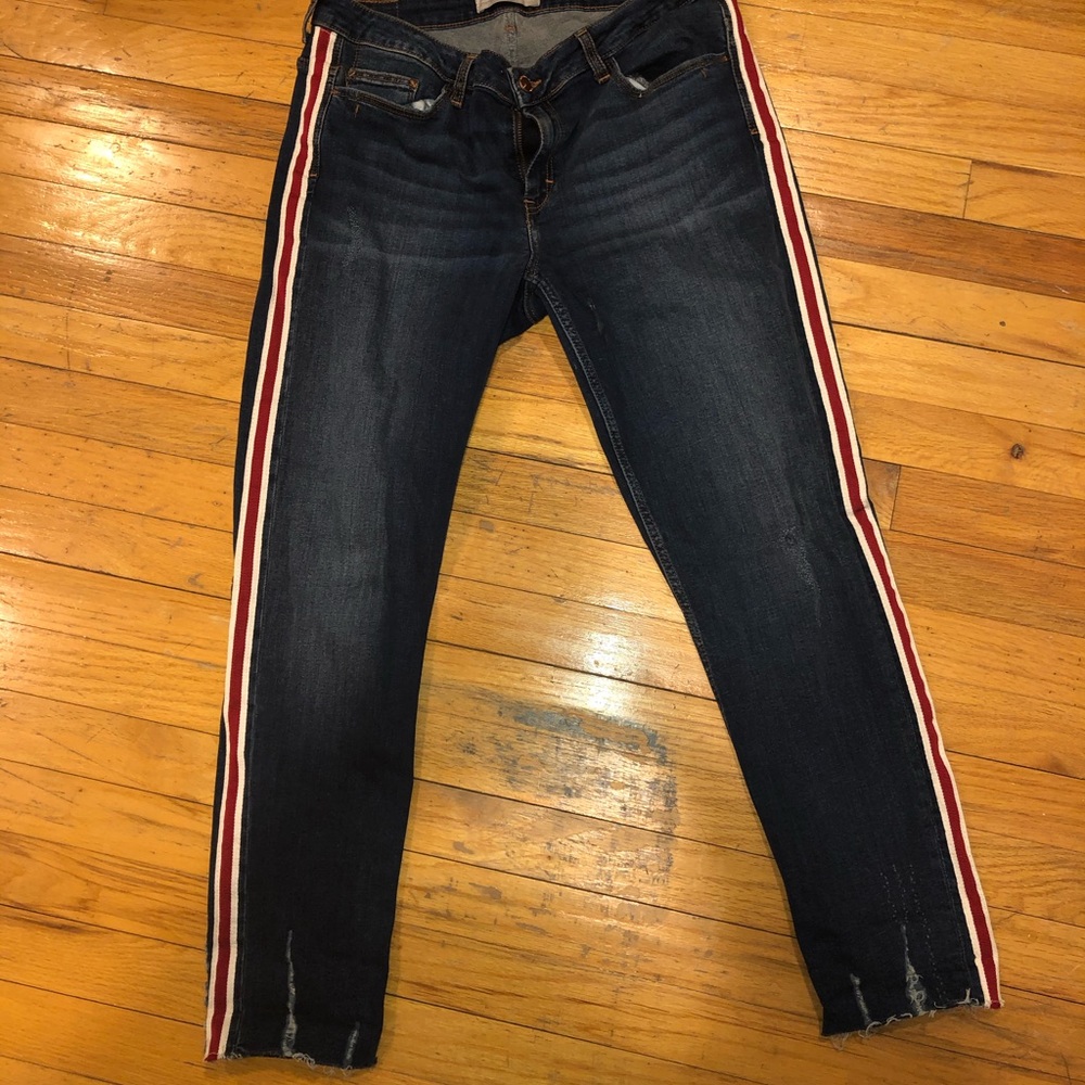 ZARA Red Stripe Skinny Jeans
